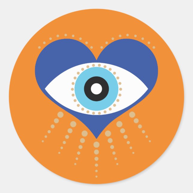 Sticker Rond Oeil mal grec du coeur (Devant)