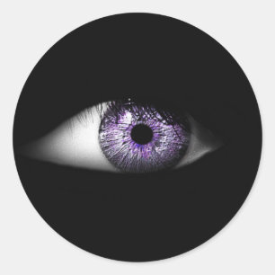 Sticker Rond Oeil mou violet Cool Eyeball Design