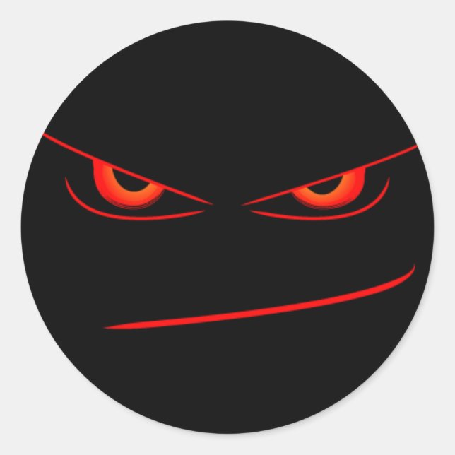 Sticker Rond oeil rouge mal scellé (Devant)