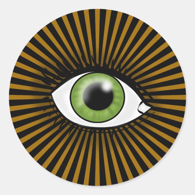 Sticker Rond Oeil solaire vert (Devant)