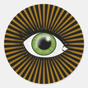 Sticker Rond Oeil solaire vert