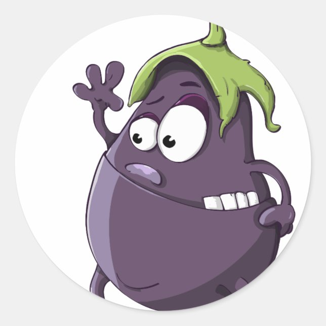 Sticker Rond Oeil végétal pourpre d'aubergine (Devant)