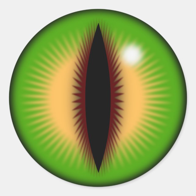 Sticker Rond OEil vert d'un dragon (Devant)
