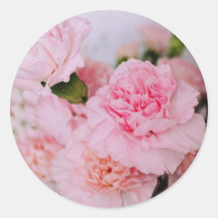 Sticker Rond oeillet rose fleurs photographie style vintage