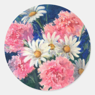 Sticker Rond OEILLETS et MARGUERITES par SHARON SHARPE
