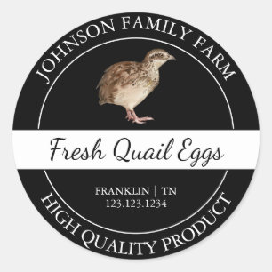 Sticker Rond Œuf de caille frais Black Label