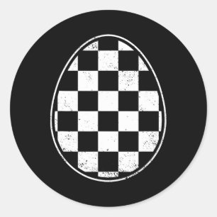 Sticker Rond Œuf de Pâques à damier Voiture de course Joueur Dr