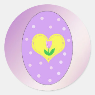 Sticker Rond Oeuf de Pâques violet