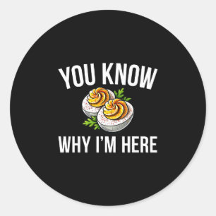 Sticker Rond Œuf Mimosa Vous Savez Pourquoi Je Suis Là Thanksgi