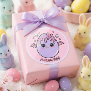 Sticker Rond Œuf Pourri Pastel Goth Pâques Kawaii Rose Lavande