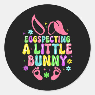 Sticker Rond Oeuf Spicher Petit Lapin Pâques Maman Grossesse An