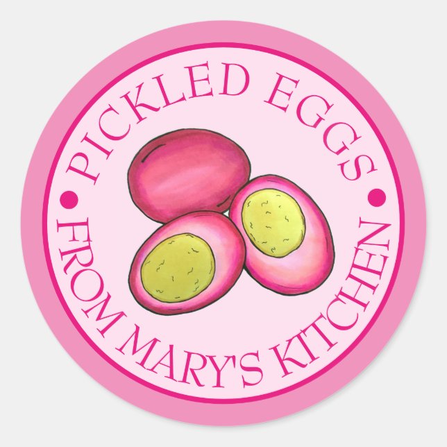 Sticker Rond Oeufs De betterave rouge cuits à l'étouffée, canal (Devant)