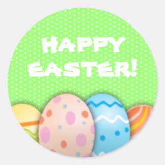 Sticker Rond Oeufs de Pâques