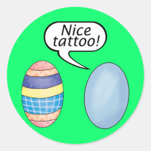 Sticker Rond Oeufs de pâques bons de tatouage