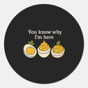 Sticker Rond Œufs de Thanksgiving farcis drôles Vous savez pour