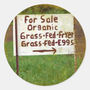 Sticker Rond OEufs et friteuses de laiton bio