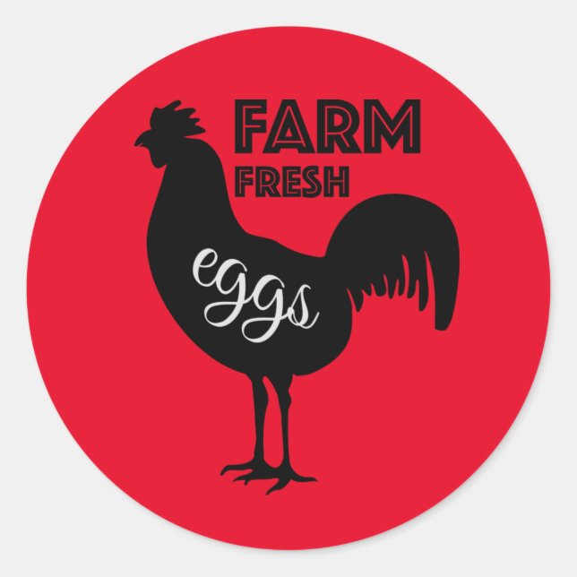 Sticker Rond Oeufs frais de ferme (Devant)