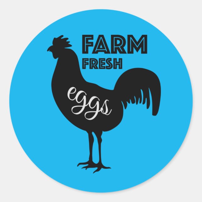 Sticker Rond Oeufs frais de ferme (Devant)