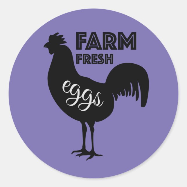 Sticker Rond Oeufs frais de ferme (Devant)