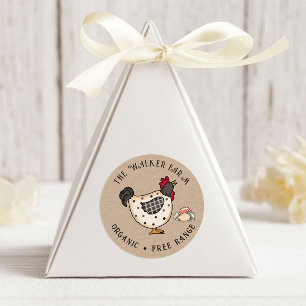 Sticker Rond OEufs frais de ferme colorés rustiques