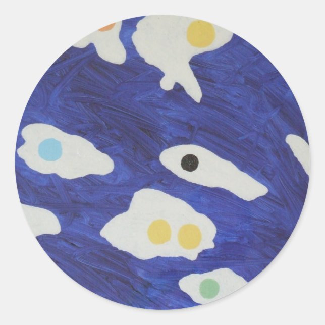 Sticker Rond Oeufs frits (Devant)