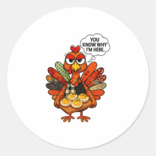 Sticker Rond Œufs mimosa Hugvyn Vous savez pourquoi je suis là