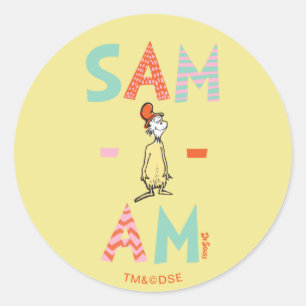 Sticker Rond Oeufs verts et jambon   Sam-I-Am