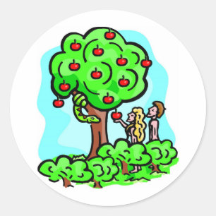 Sticker Rond OEuvre d'Adam et Eve Christian
