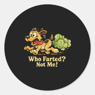 Sticker Rond Œuvre d'art de mème de pet de chien drôle