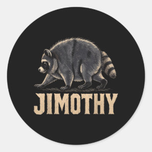 Sticker Rond Œuvre d'art rétro années 80 de Jimothy Raccoon