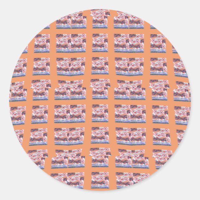 Sticker Rond Oeuvre d'art unique et élégante pour tous les âges (Devant)