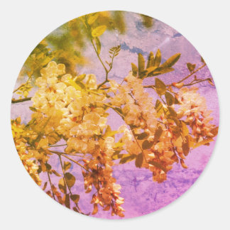 Sticker Rond OEuvre en fleurs de criquets