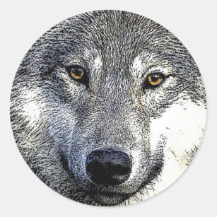 Sticker Rond OEuvre Wolf Eyes