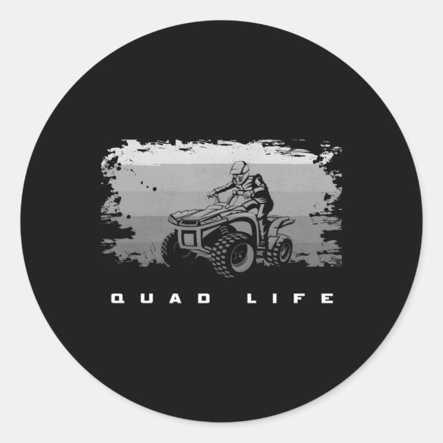 Sticker Rond Off Road Quad Atv Off Road Quad Atv (Devant)