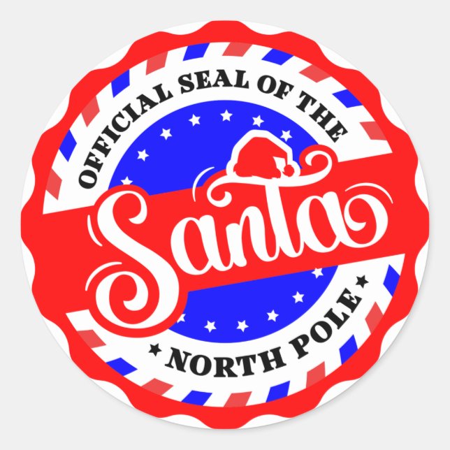 Sticker Rond Official Seal of the North Pole - Santa (Devant)