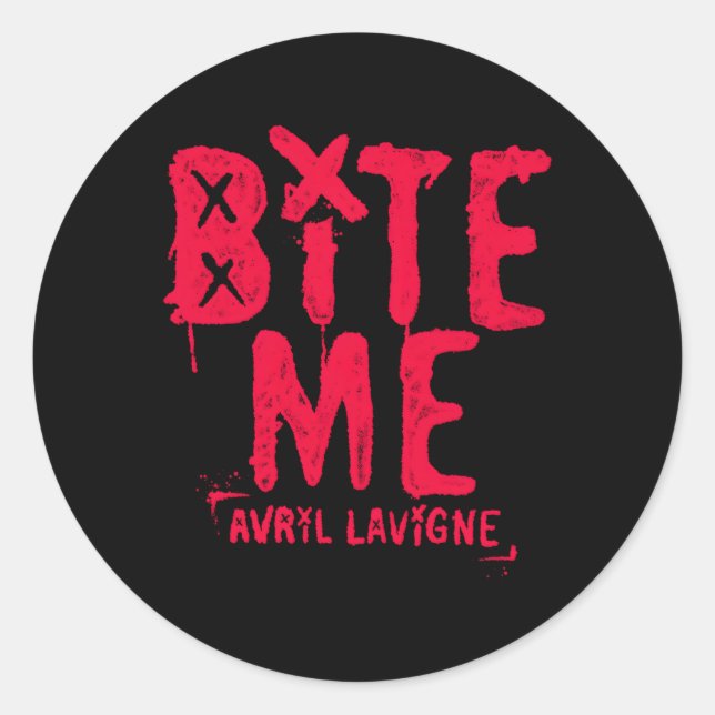 Sticker Rond Officiel Avril Lavigne Red Bite Me (Devant)