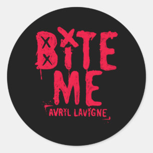 Sticker Rond Officiel Avril Lavigne Red Bite Me