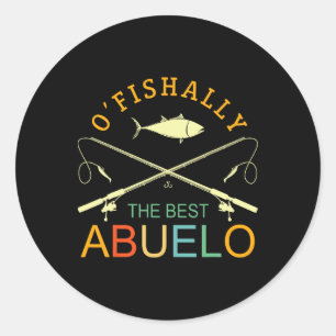 Sticker Rond Officiellement Le Meilleur Abuelo Pêche Vintage Gr