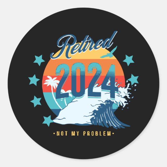 Sticker Rond Officiellement retraité 2024 (Devant)