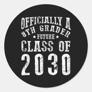 Sticker Rond Officiellement un élève de 8e année, futur citoyen