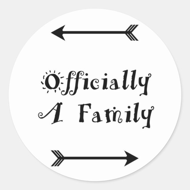Sticker Rond Officiellement une famille - Jour de l'adoption (Devant)