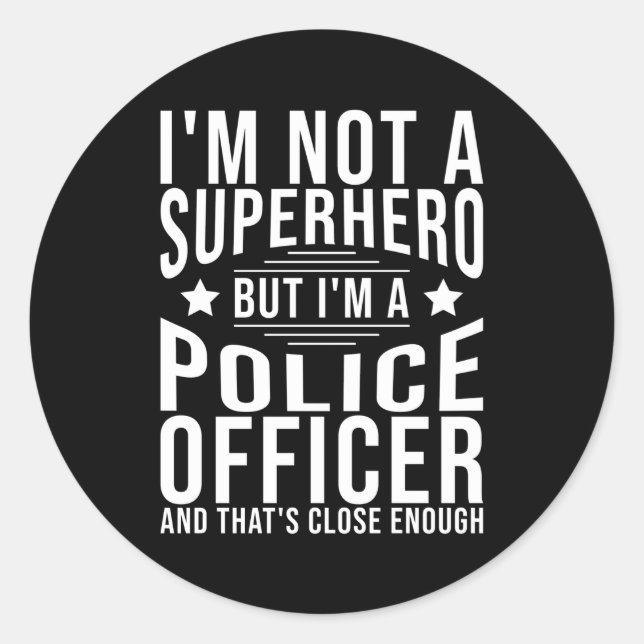 Sticker Rond Officier de police (Devant)