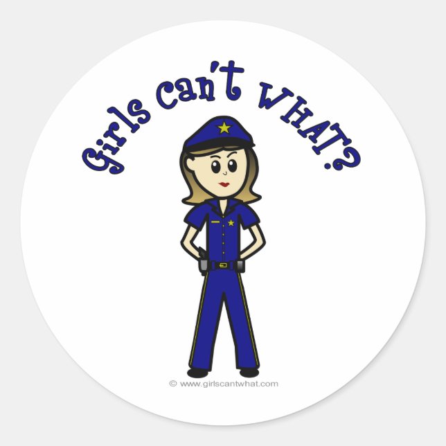 Sticker Rond Officier de police (Devant)