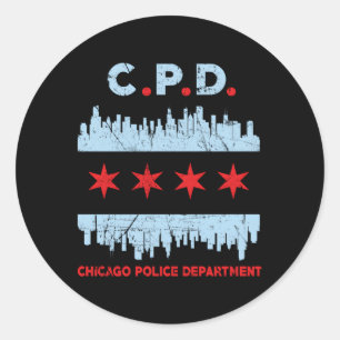 Sticker Rond Officier de police de Chicago