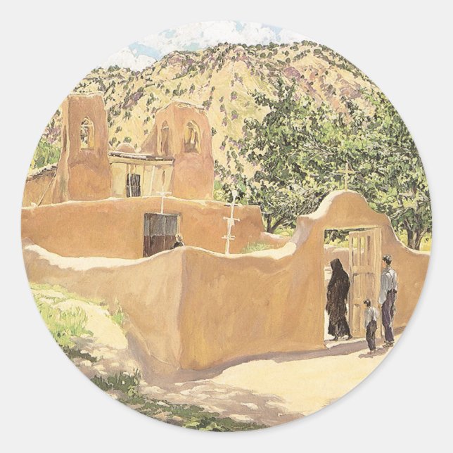 Sticker Rond Offrande pour San Esquipula par Walter Ufer (Devant)