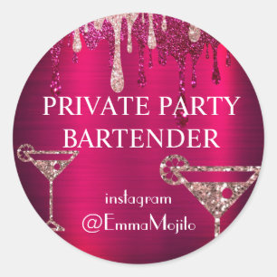 Sticker Rond Offre de barman pour soirée privée Classique S