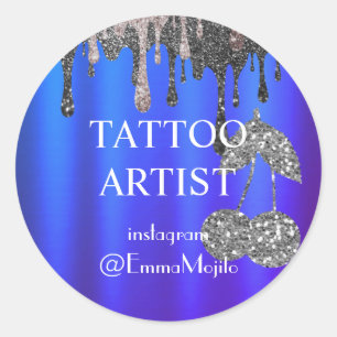 Sticker Rond Offre de contrat d'artiste de tatouage Classique R