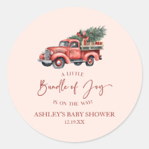 Sticker Rond Offre de Noël de la joie Baby shower de Noël