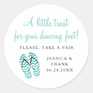 Sticker Rond Offre Pour Danser Pieds Plage Mariage Flip Flops