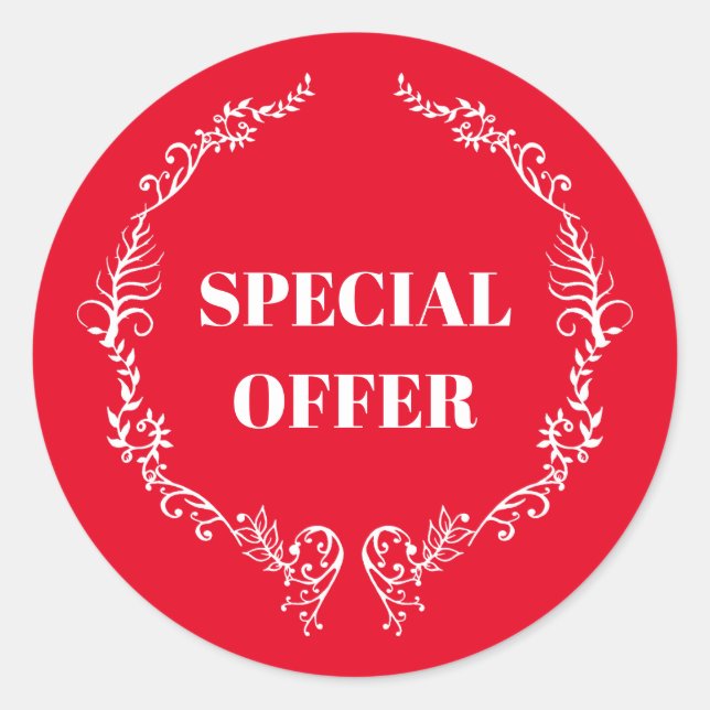 Sticker Rond Offre spéciale rouge (Devant)